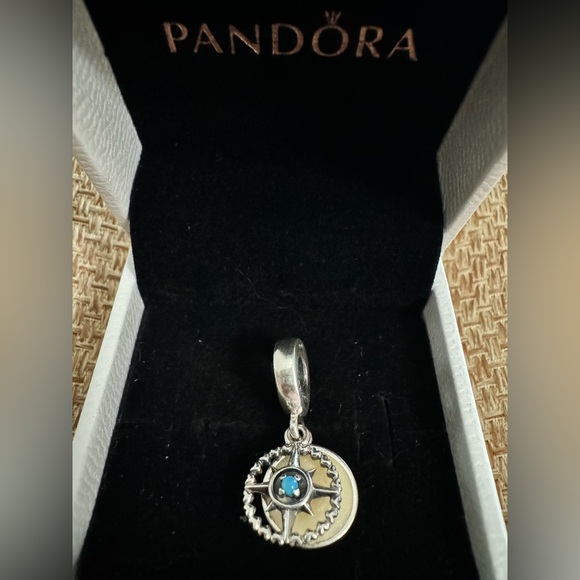 Authentic Pandora Compass Follow Your Dream Dangle charm - Picture 1 of 5